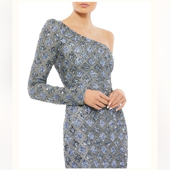 Mac Duggal 5479 NWT Embellished One Shoulder Asymmetrical Gown - Picture 4 of 6